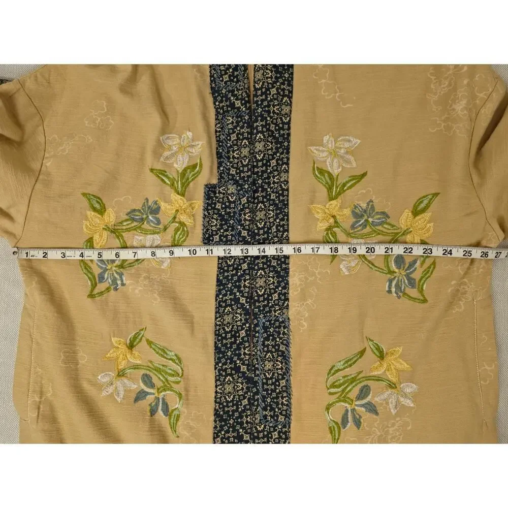 Free People Henlow Embroidered Relaxed Oversized Duster Jacket Sz XS/Small